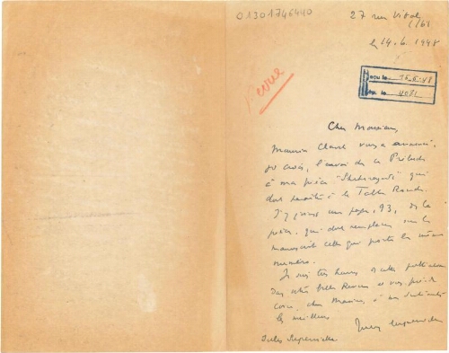 Lettres à Jean Le Marchand