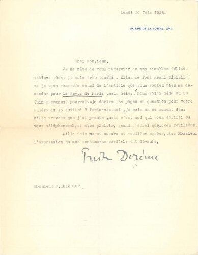 Lettres à Marcel Thiébaut